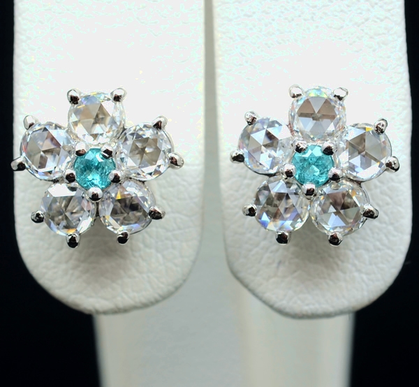 [写真]パライバトルマリン計0.08ct ダイヤモンド計1.00ct プラチナ900 ピアス【買取相場】