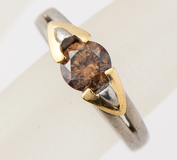 ブラウンダイヤモンド1.02ct プラチナ900/18金 リング【買取相場 