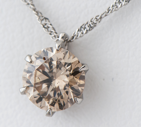 美品『USED』 Pt850/ブラウンダイヤモンド  ネックレス ブラウンダイヤモンド 1.16ct 3.1g