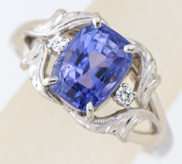 [写真]ブルーサファイア2.85ct ダイヤモンド計0.03ct プラチナ リング【買取相場】