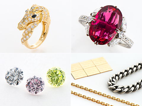 [写真]買取対象となるのは全ての宝石、宝飾品、ジュエリー、ダイヤモンド、貴金属です。