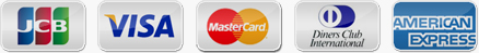 【クレジットカード】JCB、VISA、MasterCard、Diners Club、American Express