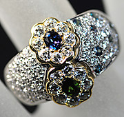 [写真]ジュエルスタジオ アレキサンドライト0.44ct ダイヤモンド計1.85ct Pt900/K18 リング 【買取相場】
